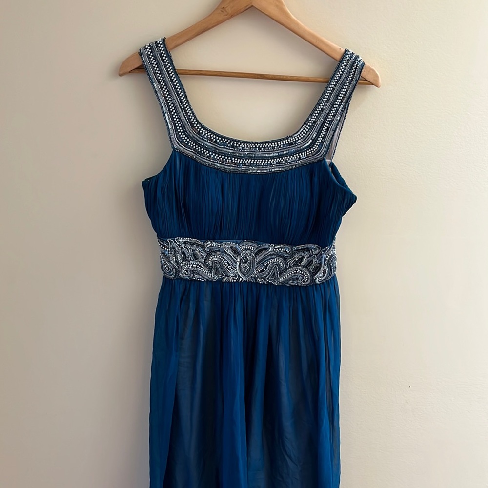 Navy Blue Beaded Dress